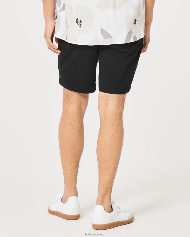 Bottoms Hollister Men Flat-Front Twill Shorts 9\\ 488201172 Black